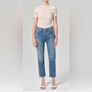 AGOLDE RILEY HIGH RISE STRAIGHT CROP (LONG)